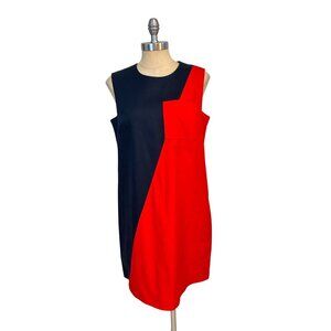 Kate Spade Saturday Colorblock Navy Red Shift Dress Size 10 NWT
